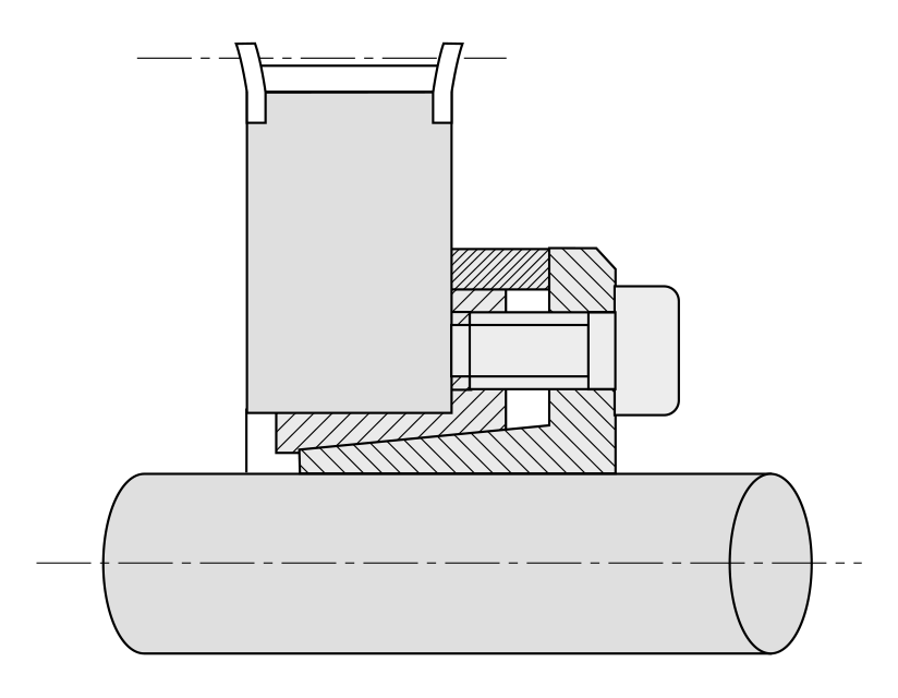 Пример монтажа зажимной втулки G