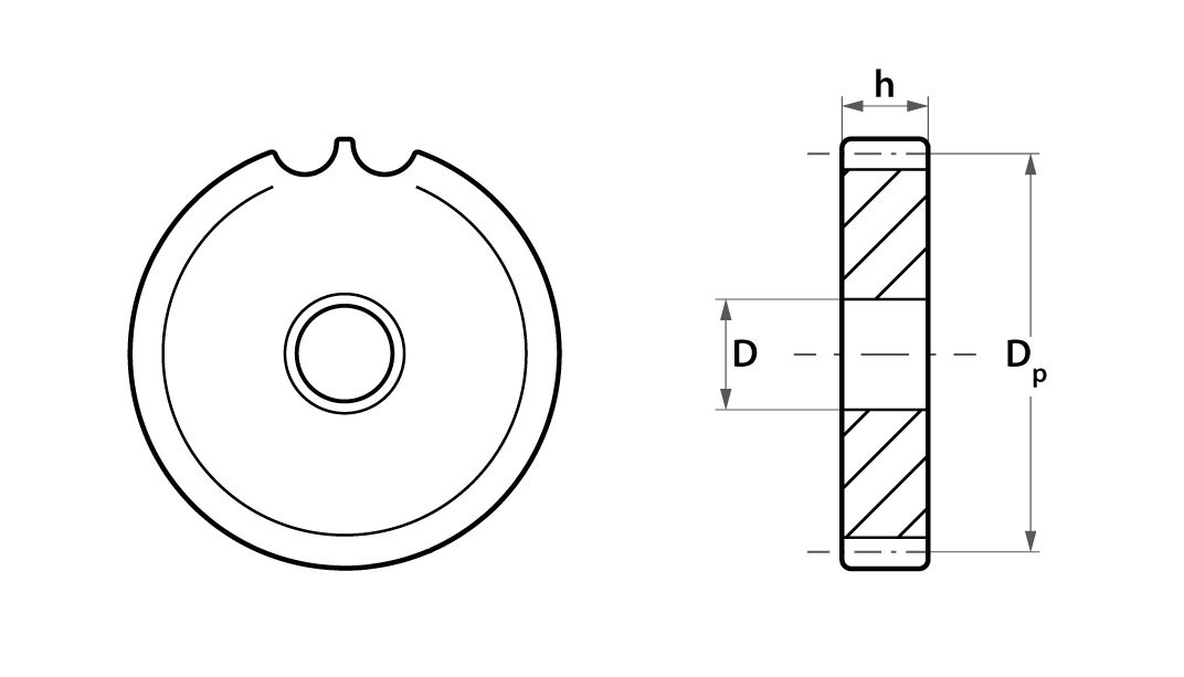 Схема зубчатых колес для цепей шарнирно-пластинчатого конвейера